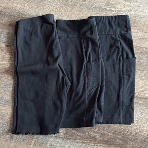3 pairs girls Cat & Jack Black Biker Shorts Girls Size L/10-12 EUC Target
